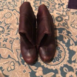 Dark brown chunky heeled boots